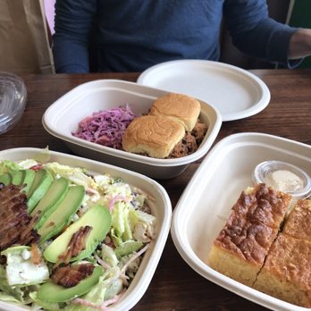 Green Hill Kitchen & Que - The food was amazing! Pork sliders, salad and cornbread. - New American Near Me - Greenport, New York Green Hill Kitchen & Que - The food was amazing! Pork sliders, salad and cornbread. - New American Near Me - Greenport, New York