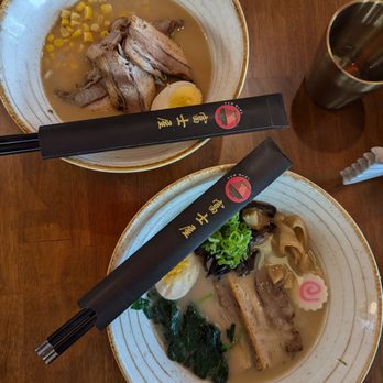 Fujiya Ramen & Yakitori - Fujiya Chashu Ramen (top left) & Tonkatsu Ramen (bottom right) - Ramen Near Me - Arcadia, California