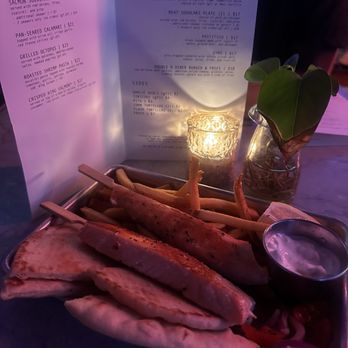 Echoes Cafe - Salmon Souvlaki Plate - Greek Near Me - Houston, Texas