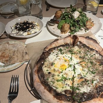 ABC Kitchen - Black Truffle, Fontina, and Farm Egg Pizza, Roast Carrot and Avocado Salad - Breakfast & Brunch Near Me - New York, New York ABC Kitchen - Black Truffle, Fontina, and Farm Egg Pizza, Roast Carrot and Avocado Salad - Breakfast & Brunch Near Me - New York, New York