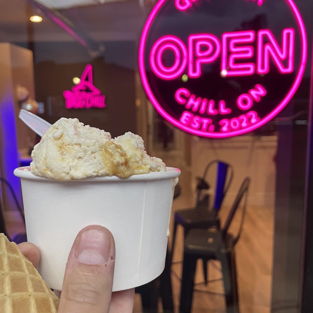 Ice cream and the store sign Ice cream and the store sign