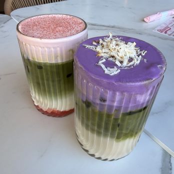 Breezy - Strawberry matcha and Ube matcha iced - Breakfast & Brunch Near Me - San Juan Capistrano, California Breezy - Strawberry matcha and Ube matcha iced - Breakfast & Brunch Near Me - San Juan Capistrano, California