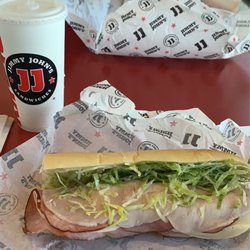 Jimmy John's - I got the Ham & Turkey is was delicious. The sandwiches are not cut down the middle I thought was funny.
