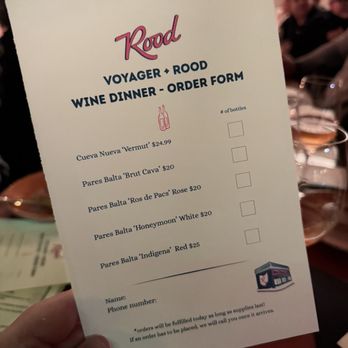 Rood - Wine order form - Desserts Near Me - Lakewood, Ohio