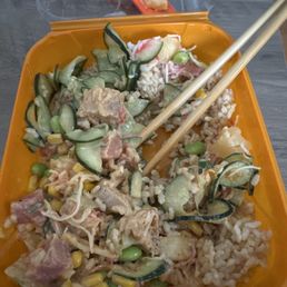 Build your own small poke bowl. Smells incredibly fishy. Cannot finish. Build your own small poke bowl. Smells incredibly fishy. Cannot finish.