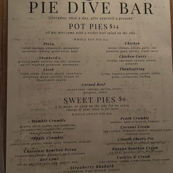 Pie Dive Bar - Pie menu - Dive Bars Near Me - Snohomish, Washington