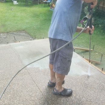 Bianchini Construction - Power washing the top off to expose the aggregate. - Masonry/Concrete Near Me - Sterling Heights, Michigan
