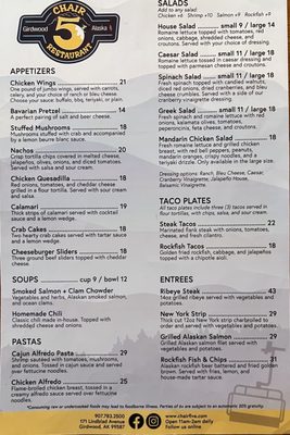 Menu photo 2 Chair 5 Girdwood, AK