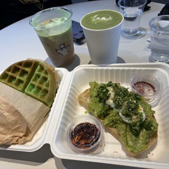 Chance’s Coffee - Our double Pandan latte, black sesame latte, avocado toast and pandan mochi waffle. - Coffee & Tea Near Me - San Diego, California Chance’s Coffee - Our double Pandan latte, black sesame latte, avocado toast and pandan mochi waffle. - Coffee & Tea Near Me - San Diego, California