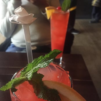 Lantern - Mai Tai w| a rose designed straw. - Thai Near Me - Brooklyn, New York