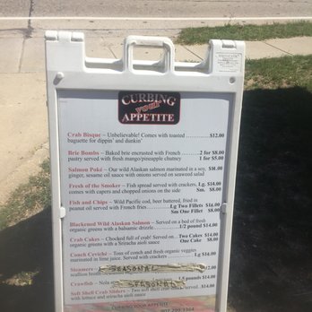 Curbing Your Appetite - The sidewalk menu board they had nearby! - Food Trucks Near Me Curbing Your Appetite - The sidewalk menu board they had nearby! - Food Trucks Near Me
