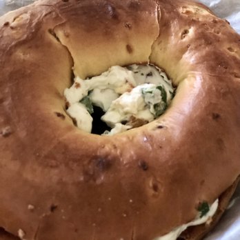 Ma Reilly's - Onion Bagel with Bacon Scallion Cream Cheese - Cafes Near Me - Weymouth, Massachusetts