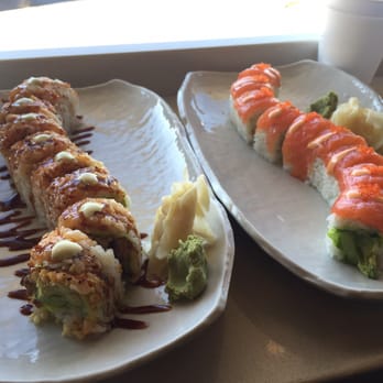 AO Sushi - Volcano roll left, Orange roll right - Sushi Bars Near Me - Wilmette, Illinois AO Sushi - Volcano roll left, Orange roll right - Sushi Bars Near Me - Wilmette, Illinois