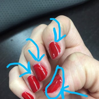 Top City Nails - Uneven top coat on all nails - Nail Salons Near Me - Riverside, California