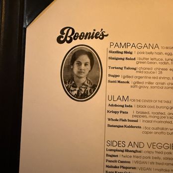 Boonie's Filipino Restaurant - Picture of menu - Filipino Near Me - Chicago, Illinois
