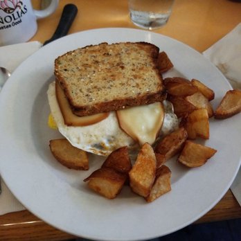 Sugar Magnolia's - The cluck, a maple chicken sausage egg sandwich. - Breakfast & Brunch Near Me - Gloucester, Massachusetts