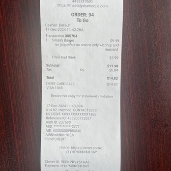 Addys Barbeque - Receipt - Halal Near Me - Catonsville, Maryland Addys Barbeque - Receipt - Halal Near Me - Catonsville, Maryland