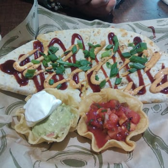 Hops n Drops - A hearty BBQ chicken quesadilla. Well worth the $7.50 you will spend! - Sports Bars Near Me - Spokane, Washington