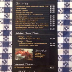 Churrasqueira & Cafe Cantinho - Menu back