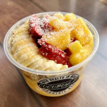 Gather GVL - Mango and pineapple bowl from Cocobowlz - Food Court Near Me - Greenville, South Carolina