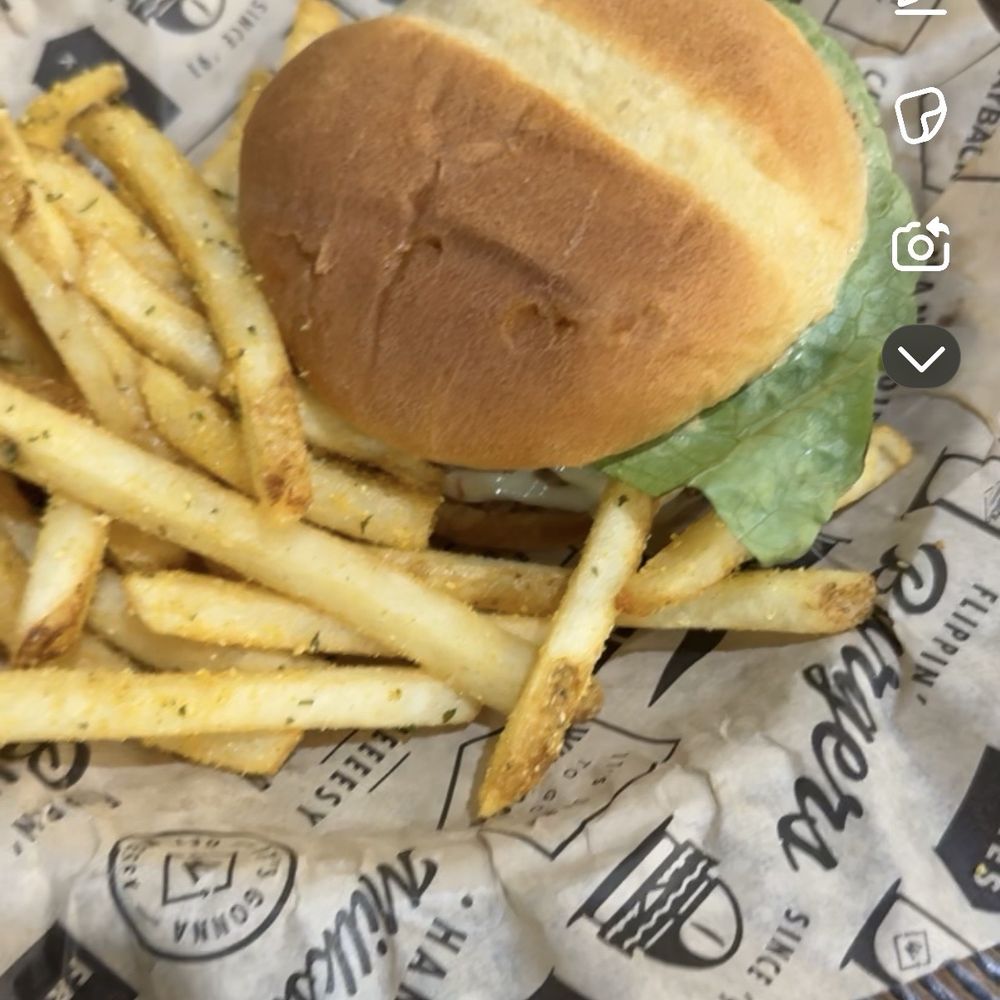 Wayback Burgers - CAJUN BURGER REG GARLIC ROMANO FRIES - Burgers Near Me - Richmond, Texas