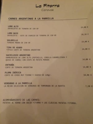 Menu photo 2 La Fitorra Cánovas València, V Menu photo 2 La Fitorra Cánovas València, V