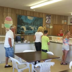 Mayfield Ice Cream Parlour - Inside. No frills, but so many flavors to choose from. Also have vanilla soft serve.