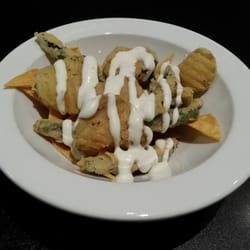 Tucker's Restaurant - Fried Pickles and Green Beans - 4 Stars - Unusual combination that works. Who else fries green beans?