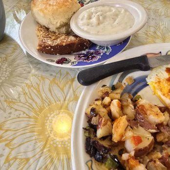 The Cup Cafe - Homemade biscuit with sausage gravy. Yum! - Breakfast & Brunch Near Me - Reno, Nevada