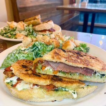 La Divina Italian Cafe - Franco Panini with Prosciutto & Side Cesar Salad - Gelato Near Me - Baton Rouge, Louisiana