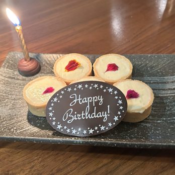 Kasa Moto - Special treat for the birthday celebrant  Cheese cake tart - Japanese Near Me - Toronto, Ontario