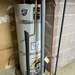 Drummer Plumber - New Bradford White 50 gallon gas fired water heater replacement.