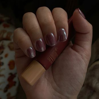 Tsume Nail Salon - Gel color #094 with silver chrome in dark lighting - Nail Salons Near Me - Los Gatos, California Tsume Nail Salon - Gel color #094 with silver chrome in dark lighting - Nail Salons Near Me - Los Gatos, California