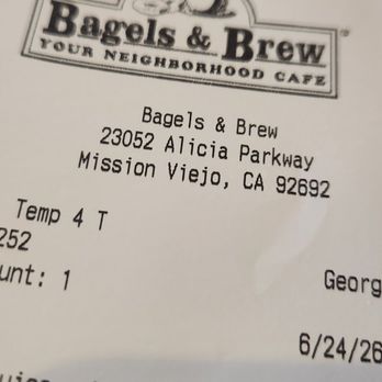 Bagels & Brew - Bagels Near Me - Mission Viejo, California