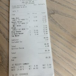 Honest Burgers Cambridge - The Bill