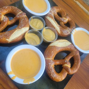Kathrin's Biergarten - 3 small pretzels with beer cheese and mustard - German Near Me - Rocklin, California Kathrin's Biergarten - 3 small pretzels with beer cheese and mustard - German Near Me - Rocklin, California