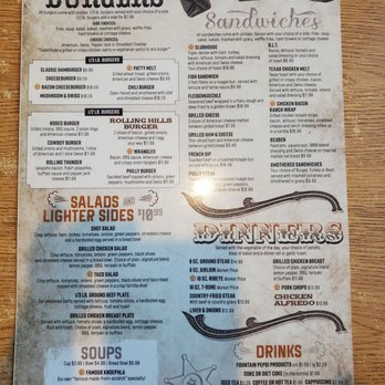 Rolling Hills Restaurant - the menu for the burgers - New American Near Me - Mandan, North Dakota