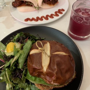 P.S. Kitchen - Thai chicken sandwich, Bao steam bun - Vegetarian Near Me - New York, New York P.S. Kitchen - Thai chicken sandwich, Bao steam bun - Vegetarian Near Me - New York, New York