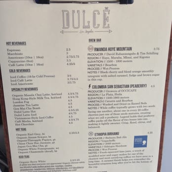 Cafe Dulce - Menu 2 - Coffee & Tea Near Me - Los Angeles, California