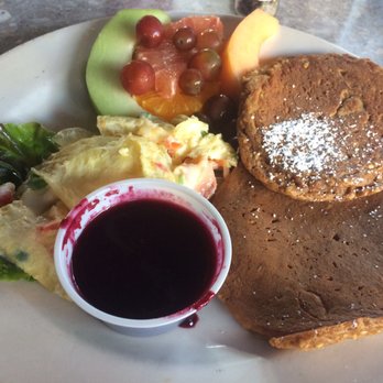 Empire Cafe - Scrambled eggs with lox and oatmeal pancakes - Breakfast & Brunch Near Me - Houston, Texas