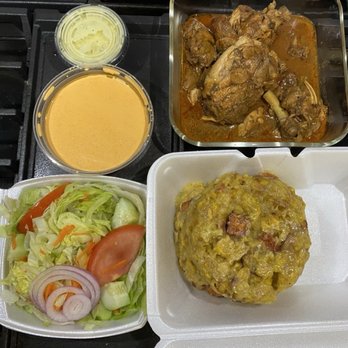 Fari's Diner - Pollo guisado with mofongo (take-out) - Diners Near Me - North Andover, Massachusetts