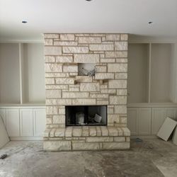 Precision Masonry - Stone fireplace
