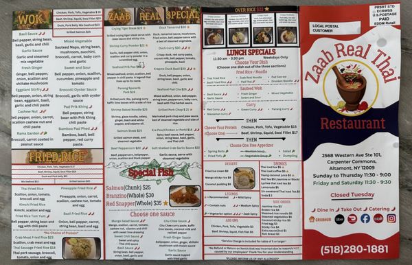Menu photo 1 Zaab Real Thai Restaurant Altamont, NY Menu photo 1 Zaab Real Thai Restaurant Altamont, NY