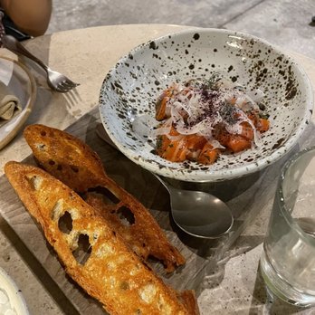 Manuela - Ocean Trout Tartare + Bread - New American Near Me - Los Angeles, California