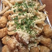 Photo of Bun Street - West Covina, CA, United States. Garlic fries and tots player was AMAZING!!!