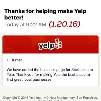 Starbucks - OfficiaLLy Live on YELP! (1.20.16) - Coffee & Tea Near Me - Johns Creek, Georgia Starbucks - OfficiaLLy Live on YELP! (1.20.16) - Coffee & Tea Near Me - Johns Creek, Georgia