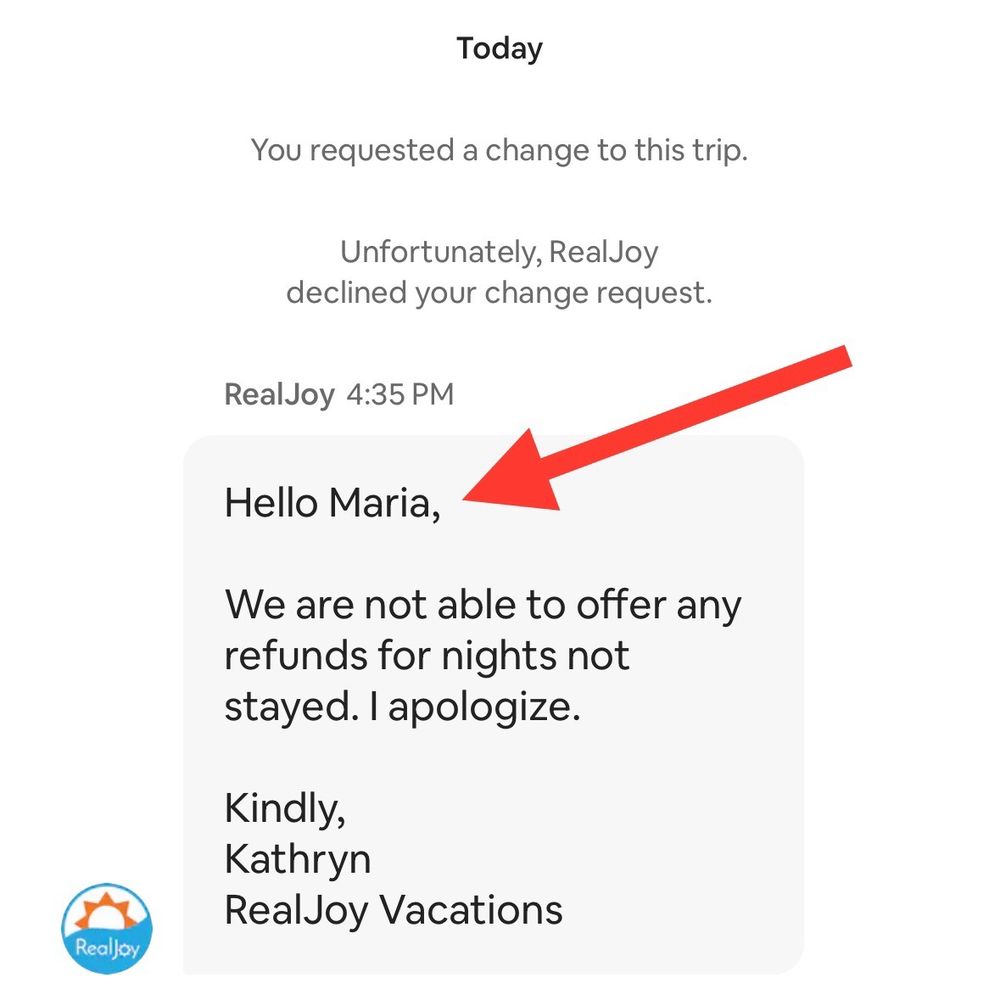 RealJoy Vacations - So automated they fail to copy and paste the correct name. You'd think a $2K stay would get you better customer experience. - Vacation Rentals Near Me - Destin, Florida RealJoy Vacations - So automated they fail to copy and paste the correct name. You'd think a $2K stay would get you better customer experience. - Vacation Rentals Near Me - Destin, Florida