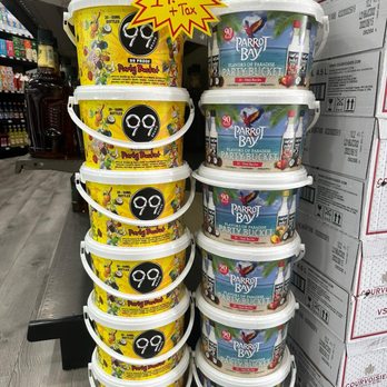 Santee discount liquor - a stack of buckets of yogurt - Beer, Wine & Spirits Near Me - Santee, South Carolina