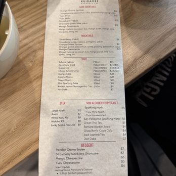 Kuidaore Handroll Bar - menu - Bars Near Me - Oakland, California Kuidaore Handroll Bar - menu - Bars Near Me - Oakland, California