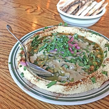Fat Pasha - Hummus - Tomatillo "salsa", pickled onion, tahini, parsley, paprika. - Middle Eastern Near Me - Toronto, Ontario
